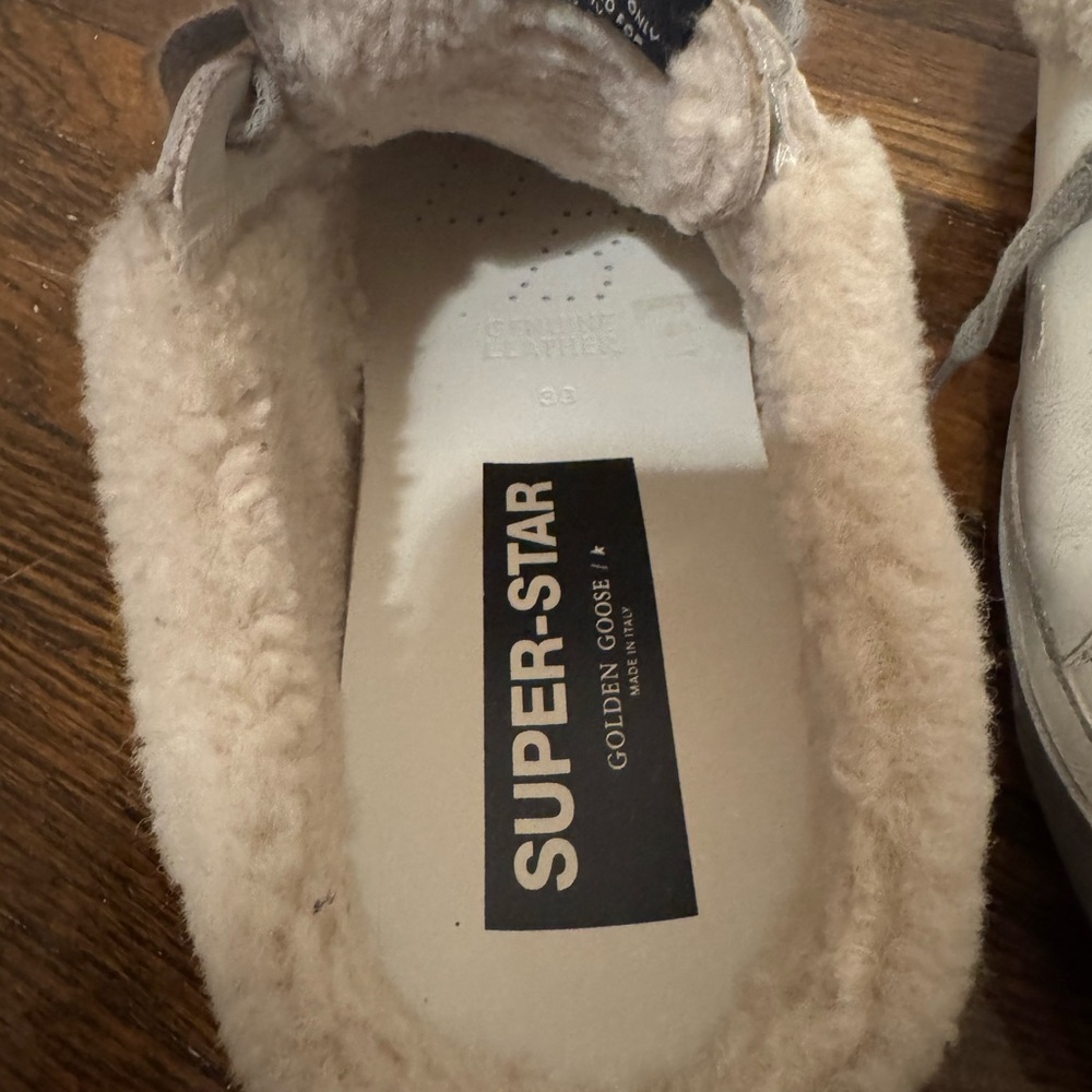 Golden Goose Beige and Metallic Sneakers with Sherpa-Size 39 - Picture 7 of 8